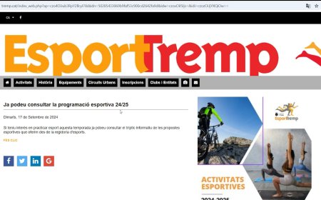 S'INICIA LA TEMPORADA DE LES ACTIVITATS ESPORTIVES A TREMP AMB ALGUNES NOVETATS