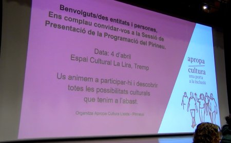 APROPA CULTURA HA PRESENTAT A TREMP LA SEVA OFERTA CULTURAL AL PALLARS